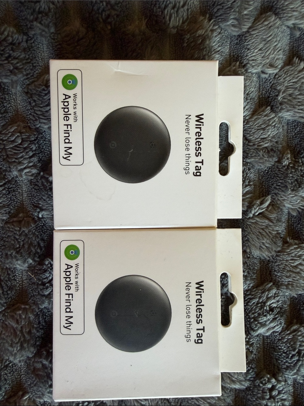 Wireless Tag Tracker Compatible with Apple Find My - Black (2 Pack)
